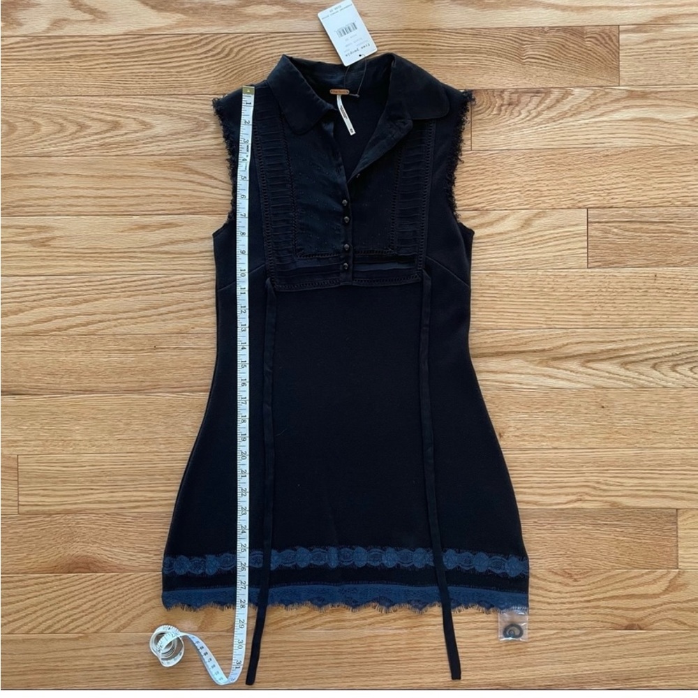 NWT! Free People Black Comb button front dress